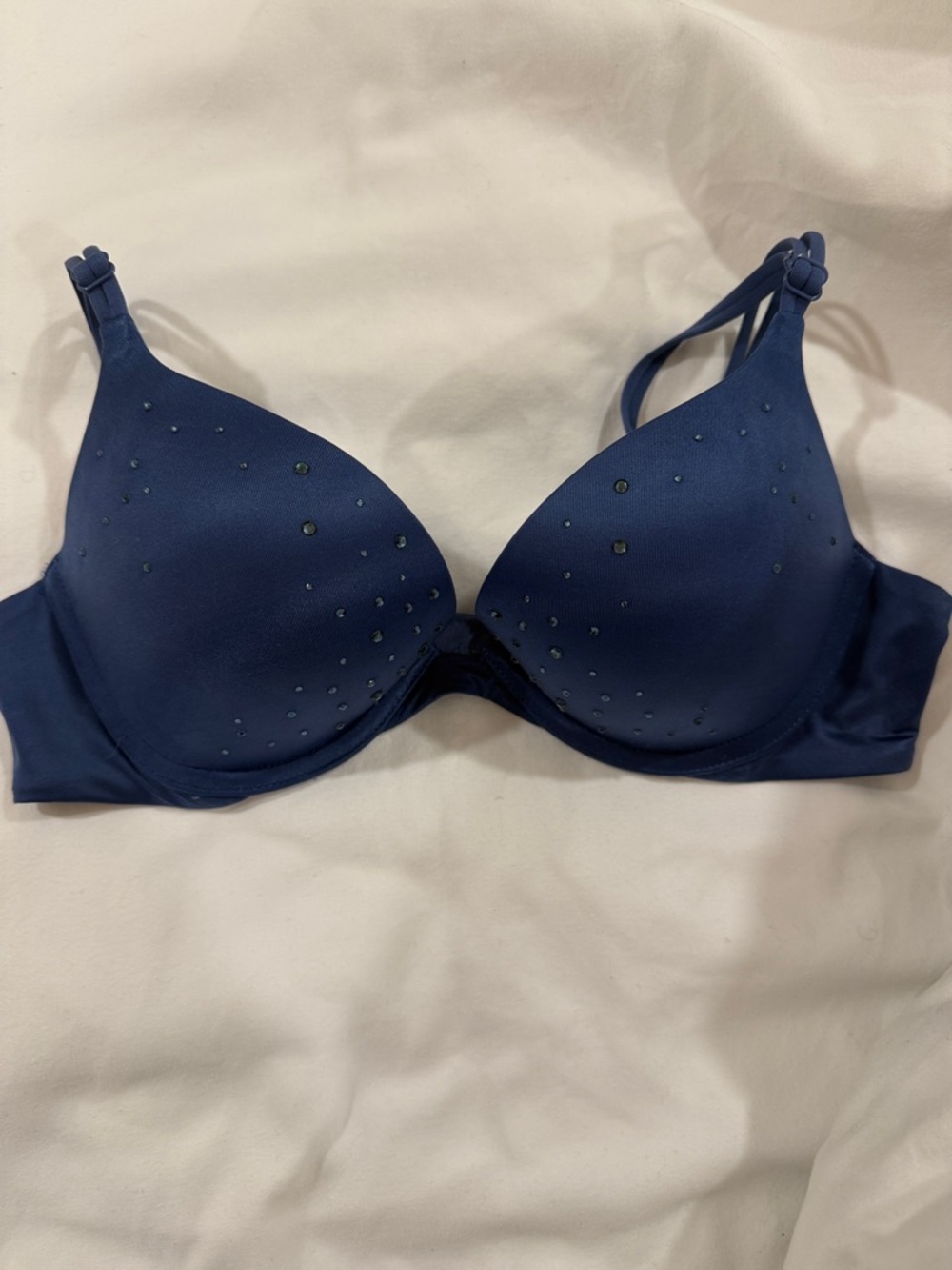 Victoria's Secret Navy Rhinestone Push-Up Bra